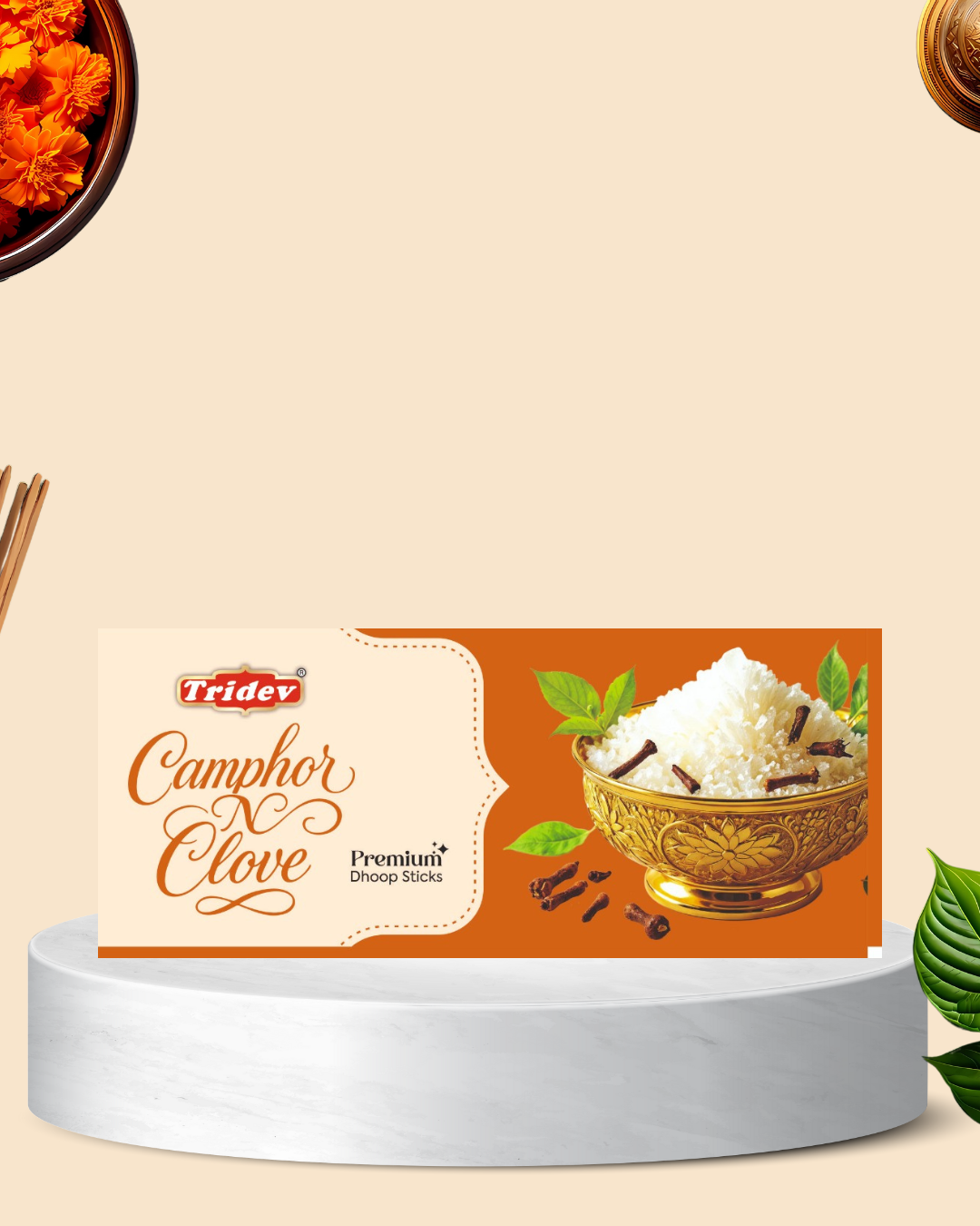 CAMPHOR CLOVE PREMIUM DHOOP STICKS 12 PACKS OF 50 GMS X 100 EACH