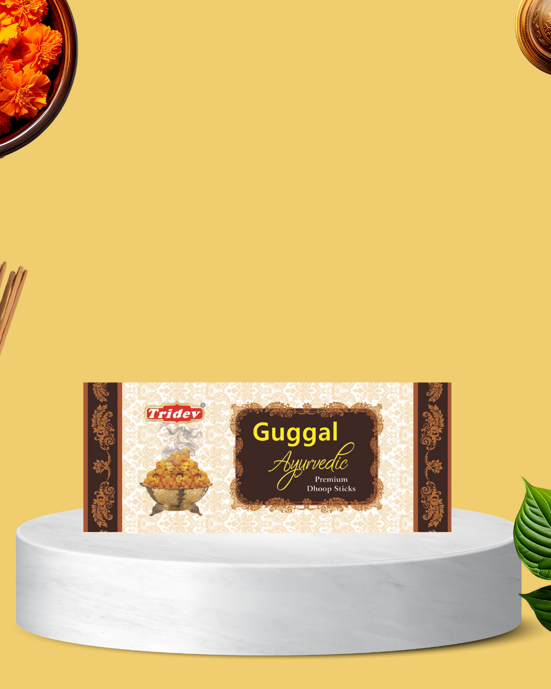 GUGGAL PREMIUM AYURVEDIC DHOOP STICKS 12 PACKS OF 50 GMS X 100 EACH