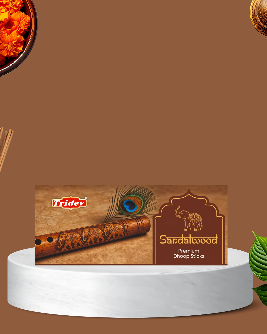 SANDALWOOD PREMIUM DHOOP STICKS 12 PACKS OF 50 GMS X 100 EACH