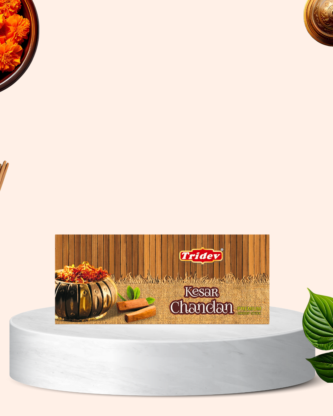 KESAR CHANDAN PREMIUM DHOOP STICKS 12 PACKS OF 50 GMS X 100 EACH