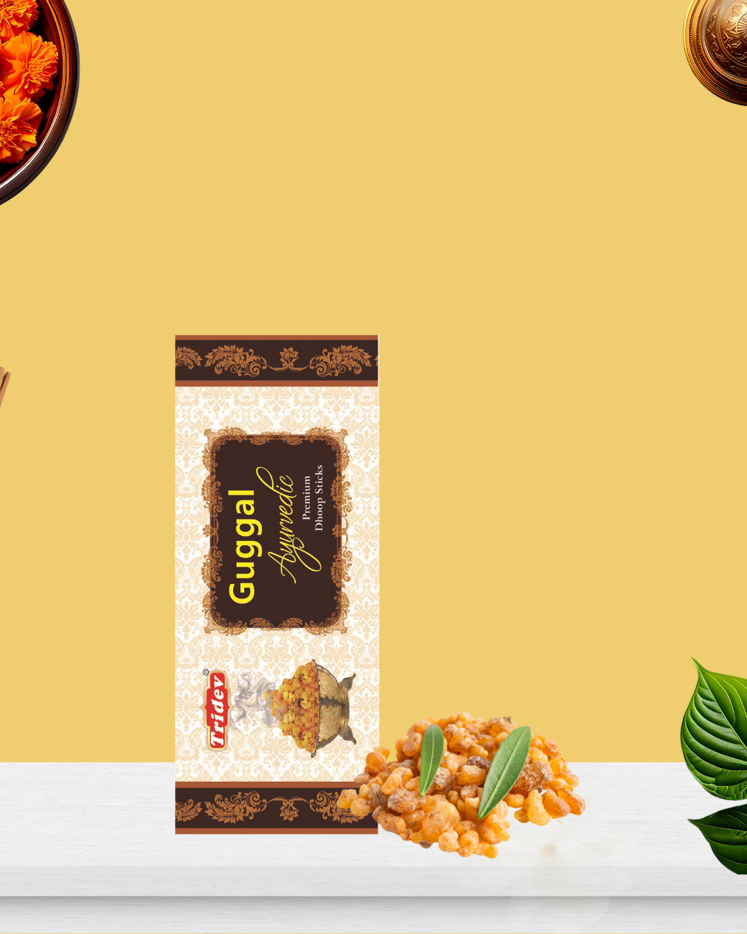 GUGGAL PREMIUM AYURVEDIC DHOOP STICKS 12 PACKS OF 50 GMS X 100 EACH