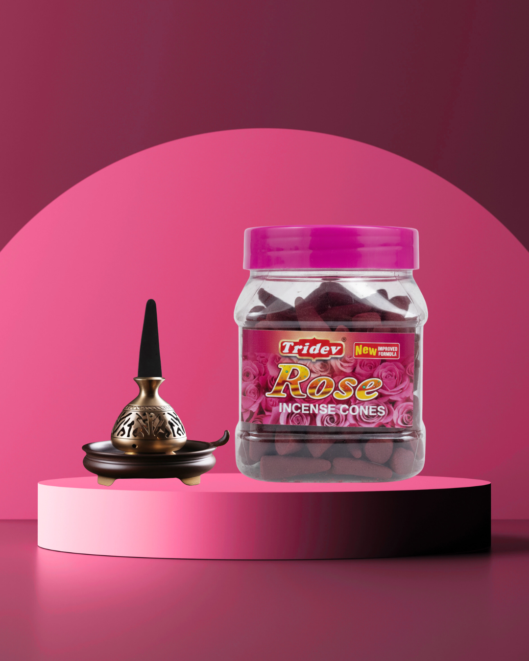 Rose Incense Cones (Jar Pack)
