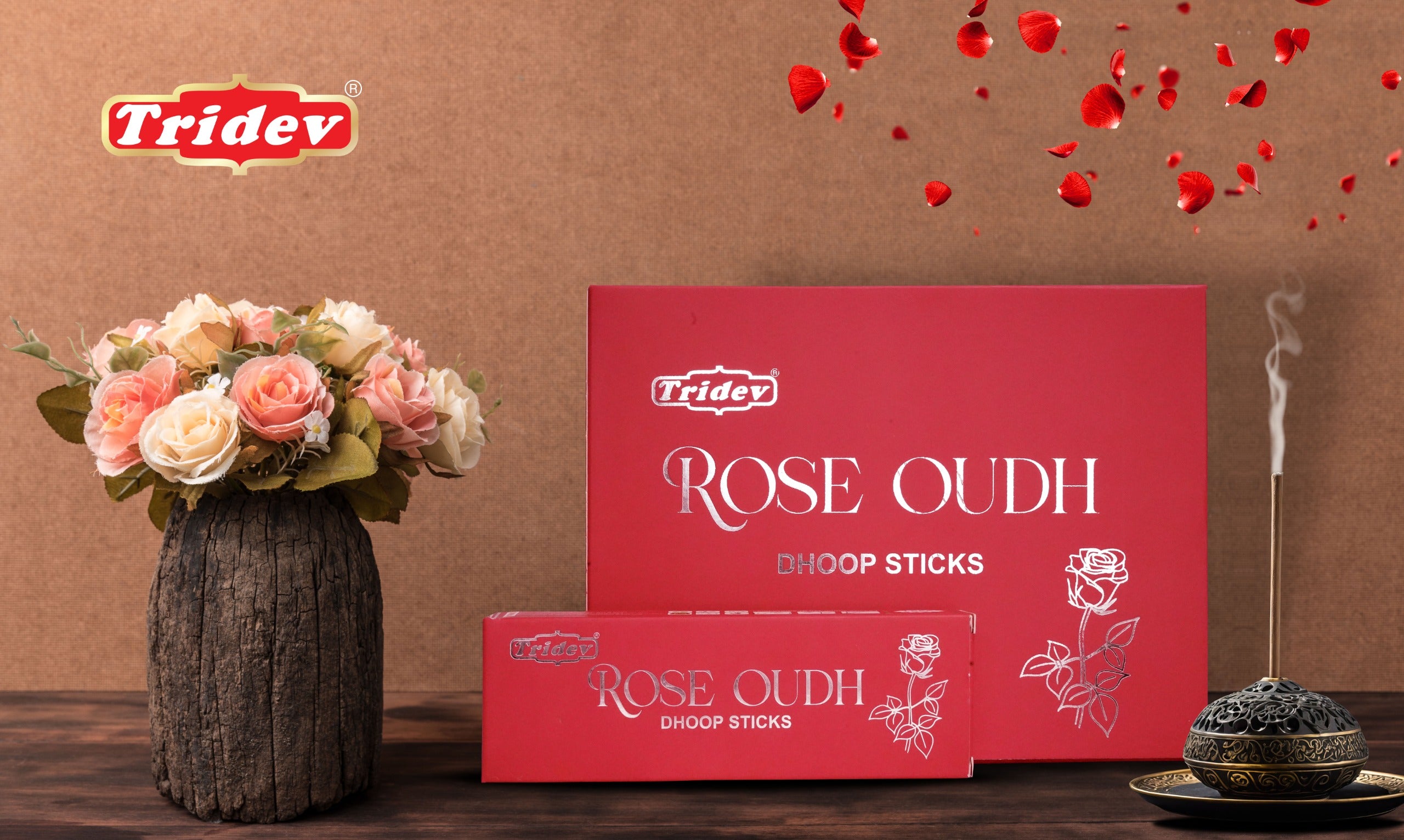 LUXURY ROSE OUDH DHOOP 12 PACKS OF 50 GMS X 150 EACH